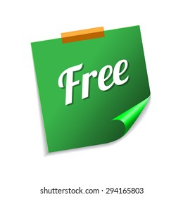 Free Collection Green Sticky Notes Vector Icon Design