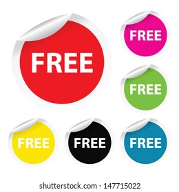 Free colorful labels. Vector. 