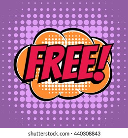 Free comic book bubble text retro style