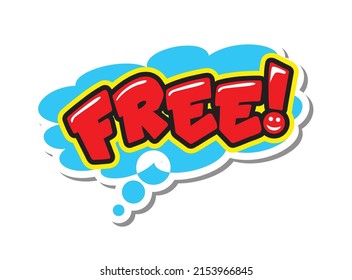 Free - Comic book style word in speech bubble with bomb explosive. Vector on transsparent background