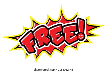 Free - Comic book style word in speech bubble with bomb explosive. Vector on transparent background
