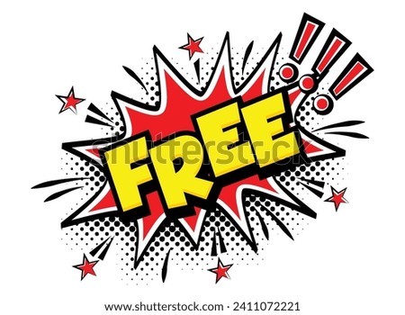 Free - Comic book style word in speech bubble with bomb explosive. Vector on transparent background