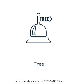 Free concept line icon. Linear Free concept outline symbol design. This simple element illustration can be used for web and mobile UI/UX.
