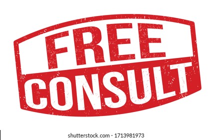 Free consult grunge rubber stamp on white background, vector illustration