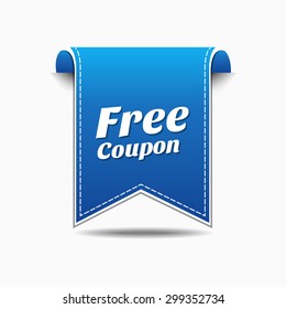 Free Coupon Blue Vector Icon Design