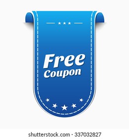 Free Coupon Blue Vector Icon Design