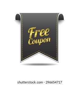 Free Coupon golden Vector Icon Design