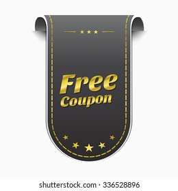 Free Coupon golden Vector Icon Design