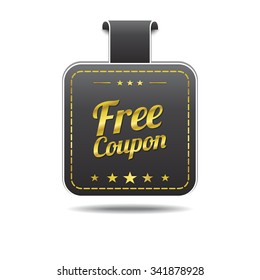 Free Coupon golden Vector Icon Design