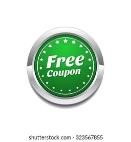 Free Coupon Green Vector Icon Button