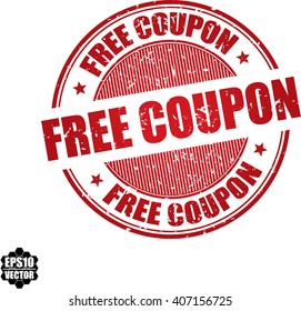 Free coupon grunge stamp.Vector
