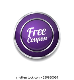 Free Coupon Purple Vector Icon Button