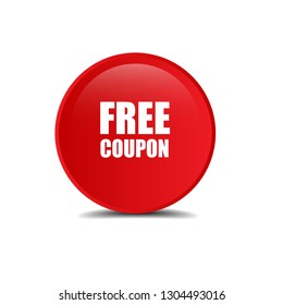 Free coupon red tag - sign,label,sticker,banner.