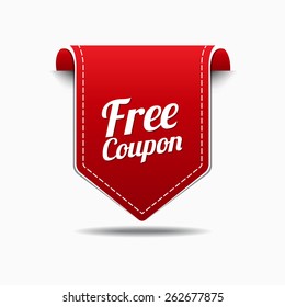 Free Coupon Red Vector Icon Design