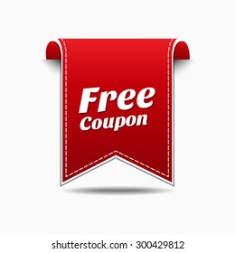 Free Coupon Red Vector Icon Design