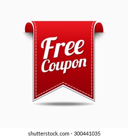 Free Coupon Red Vector Icon Design