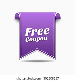 Free Coupon Violet Vector Icon Design