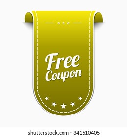 Free Coupon Yellow Vector Icon Design
