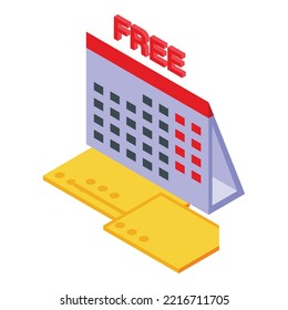 Free course calendar icon isometric vector. Online education. Learn training