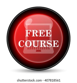 Free course icon. Internet button on white background. EPS10 vector
