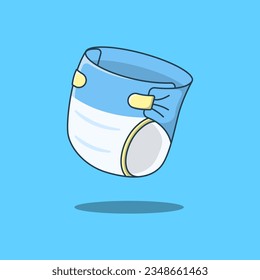 Free Cute Baby Diaper Vector Cartoon Illustration