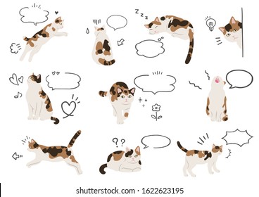 Free and cute cat and speech bubble