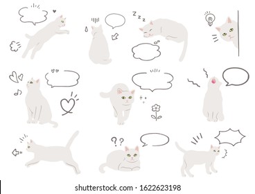 Free and cute cat and speech bubble