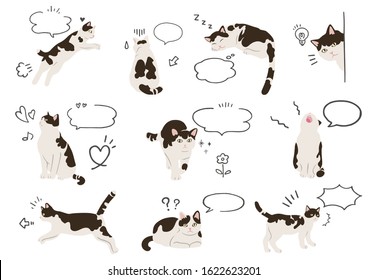 Free and cute cat and speech bubble