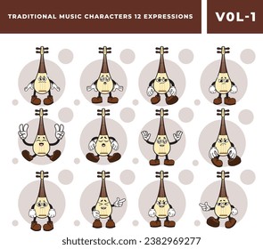 Free Cute Kecapi Mascot Vector Images Set