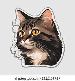 free Cute vector cat sticker for you