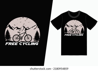 Free cycling Bicycle design. Bicycle t-shirt design vector. For t-shirt print and other uses.