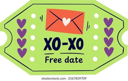 Free Date Coupon Ticket Vector Illustration