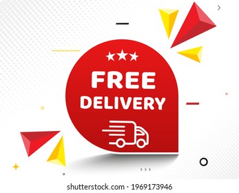 Free delivery all orders tag. Banner design template for marketing. Special offer promotion or retail. background banner modern graphic design for store shop, online store, website, landing page. 
