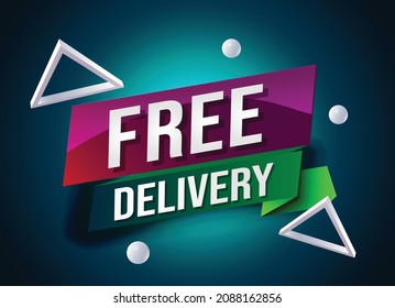 Free delivery all orders tag. Banner design template for marketing. Special offer promotion or retail. background banner modern graphic design for store shop, online store, website, landing page
