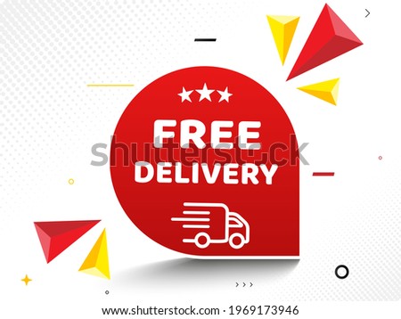 Free delivery all orders tag. Banner design template for marketing. Special offer promotion or retail. background banner modern graphic design for store shop, online store, website, landing page. 