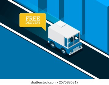 Free delivery background with van