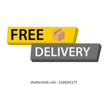 Free delivery. Badge with box. Vector stock illustrtaion.eps10