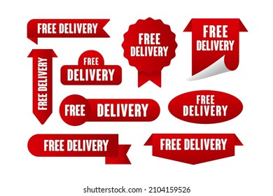 Free delivery badge label design sale promotion collection