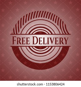 Free Delivery badge with red background