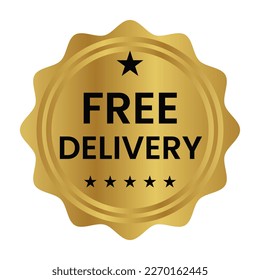 free delivery badge, seal, sticker, stamp, tag vector icon for shopping discount promotion