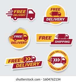 Set Collection Free Delivery Stickers Stock Vector (Royalty Free ...