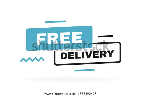 Free delivery banner design with geometric\
elements. Banner template design for shipping, delivery and moving\
company. Vector\
illustration.