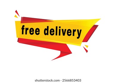 Free delivery banner design icon isolated, flat style template or tag. vector element.