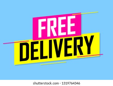 Free Delivery, banner design template, sale tag, vector illustration