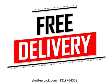 Free Delivery, banner design template, sale tag, vector illustration
