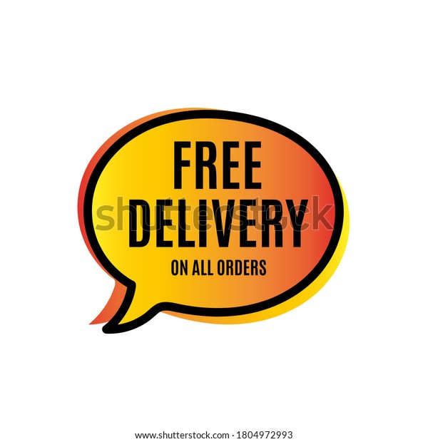 Free Delivery, banner design template, on\
all orders, sale tag, vector\
illustration