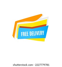 Free delivery banner design. Free delivery vector image for promotion.Banner template design for shipping, delivery and moving company. Vector illustration.