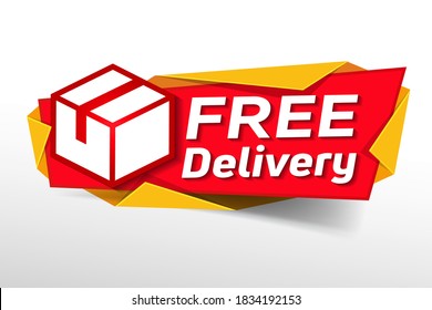 Free Delivery Banner. Message With A Parcel
