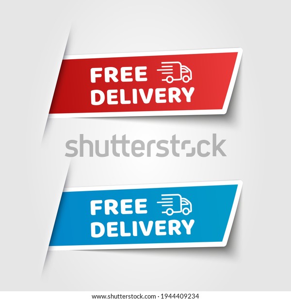 Free Delivery Banner Set Template Design.\
Vector Illustration