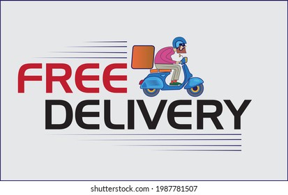 Free delivery bike rider vector drawing 